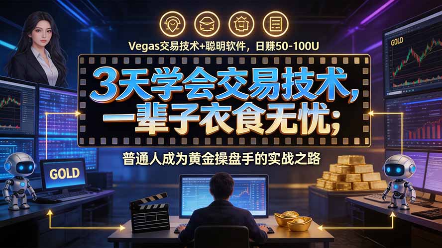 3天学会做交易，普通人快速成为操盘手” Vegas交易系统+聪明软件 ， 日赚50-1000U， 长期稳定，小白轻松上手-禾谷轻创网