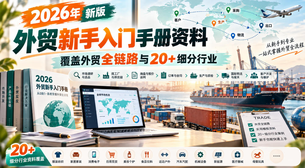 2026年新版外贸新手入门手册资料，覆盖外贸全链路与20+细分行业-禾谷轻创网