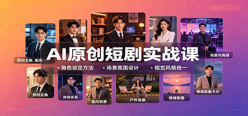 AI原创短剧实战课：从零搭建短剧创作全流程，批量产出可上线剧本-禾谷轻创网
