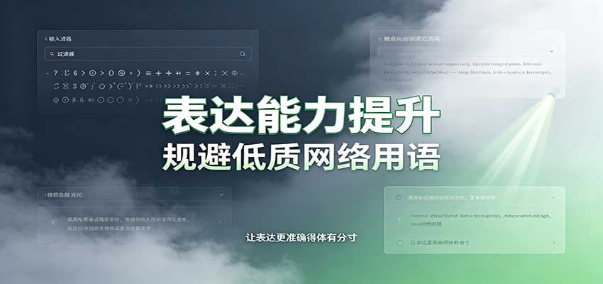 表达能力提升：语言塑造思想逻辑，规避低质网络用语，强化心智感知-禾谷轻创网