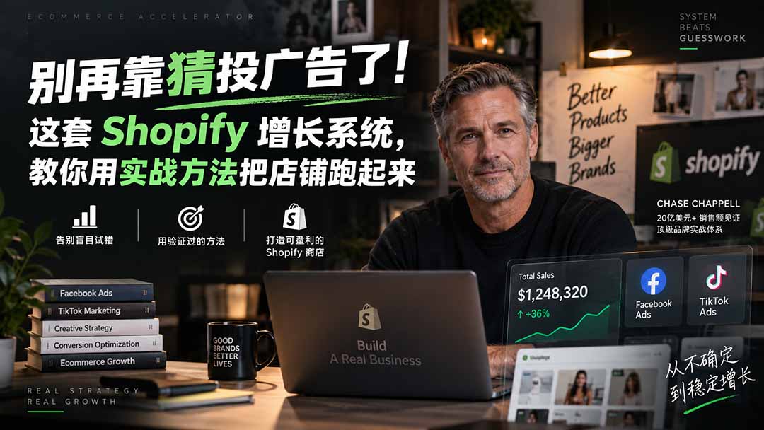别再靠猜投广告了！这套 Shopify 增长系统，教你用实战方法把店铺跑起来【原创双语字幕】-禾谷轻创网