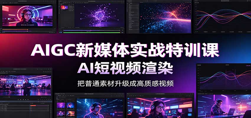 AIGC新媒体实战特训课：工具入门实操，AI短视频渲染，数字人商业视频制作-禾谷轻创网
