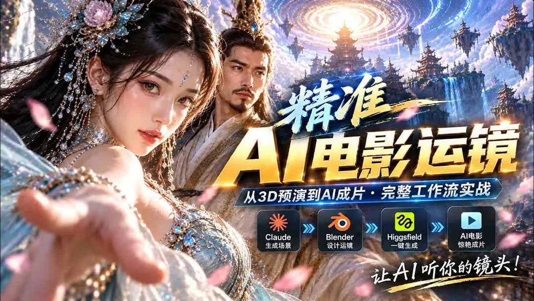 AI视频终于能精准运镜了！Claude + Blender + Higgsfield 免费插件实测-禾谷轻创网
