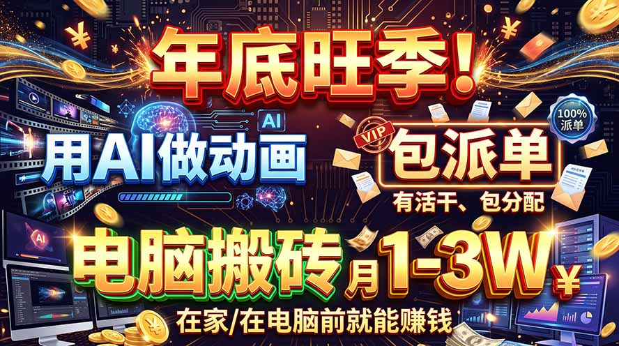 AI代做动画，旺季捡钱！一单500-1000+，提供做单渠道，新手可做！-禾谷轻创网
