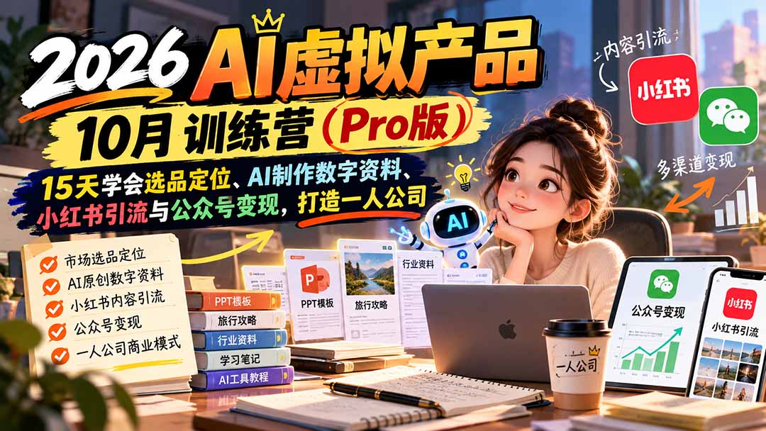 2026AI虚拟产品10月训练营(Pro版-禾谷轻创网