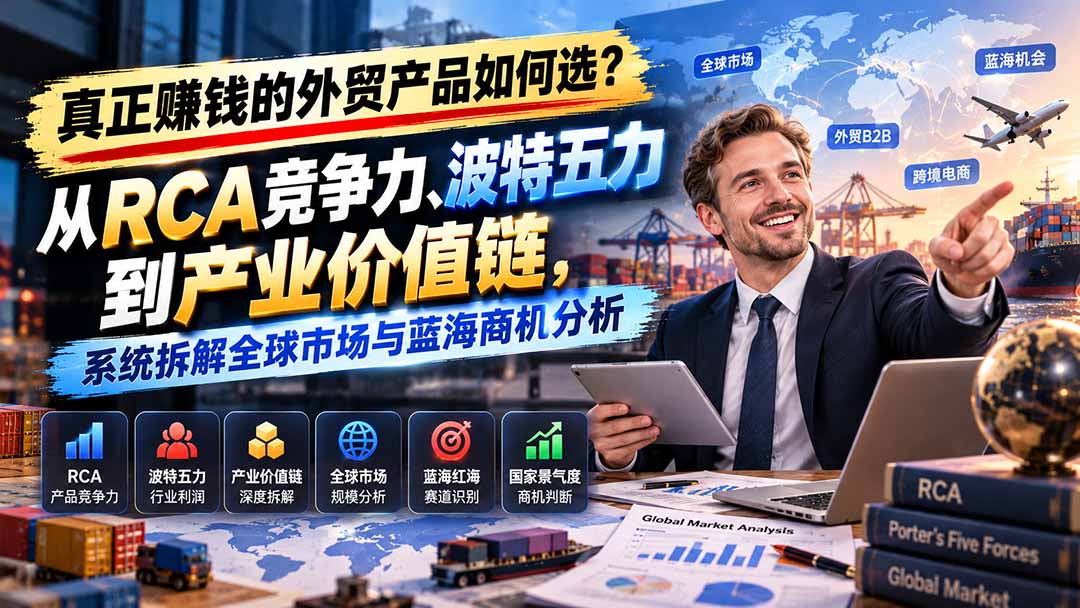 真正赚钱的外贸B2B产品如何选？从RCA竞争力、波特五力到产业价值链，系统拆解全球市场与蓝海商机分析-禾谷轻创网