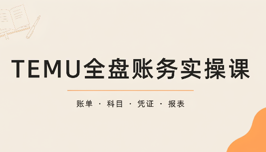 TEMU全盘账务实操课:账单导出、科目设置、利润核算-禾谷轻创网