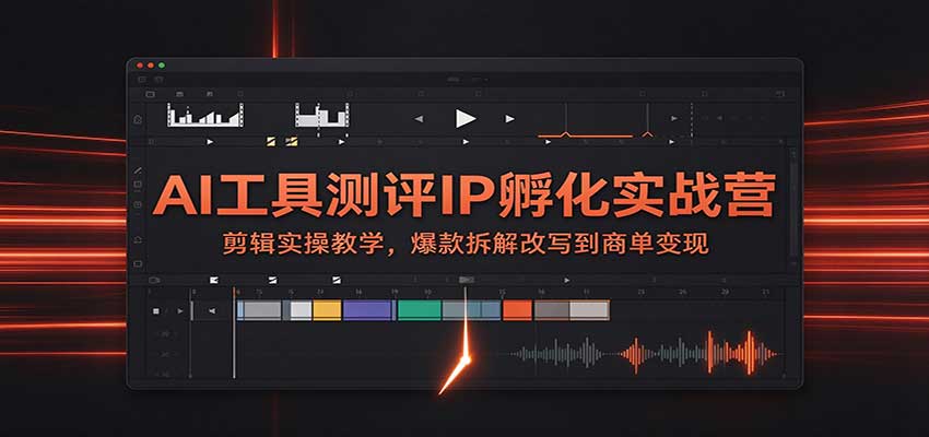 AI工具测评IP孵化实战营：剪辑实操教学，爆款拆解改写到商单变现-禾谷轻创网