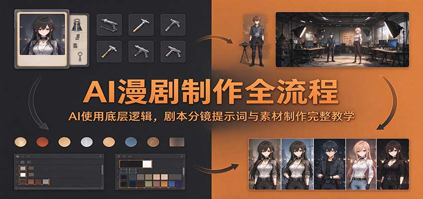 AI漫剧制作全流程：AI使用底层逻辑，剧本分镜提示词与素材制作完整教学-禾谷轻创网