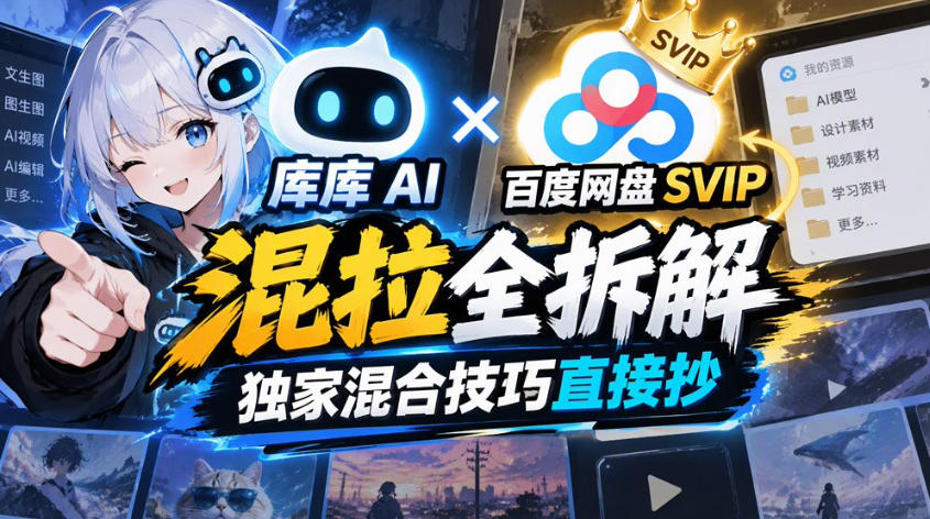 库库AI×百度网盘SVIP混拉全拆解，独家混合技巧直接抄-禾谷轻创网