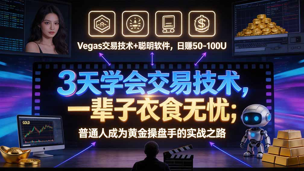 “顺势而为交易系统”3天学会交易技术，聪明软件辅助，小白也能看懂趋势交易，日入30-100U,长期稳定-禾谷轻创网