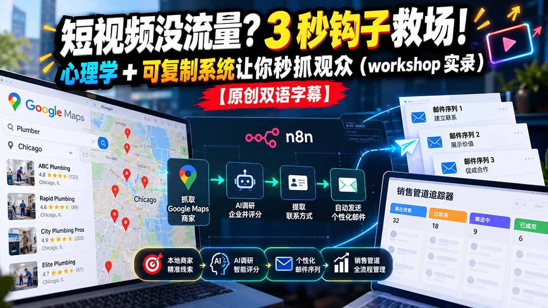 短视频没流量？3 秒钩子救场！心理学 + 可复制系统让你秒抓观众(workshop 实录-禾谷轻创网
