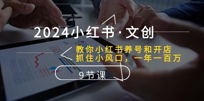 2024小红书·文创：教你小红书养号和开店、抓住小风口 一年一百万 (9节课-禾谷轻创网