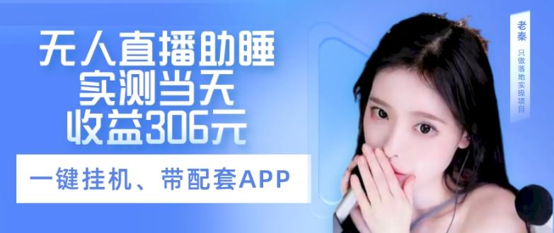 无人直播助睡、实测当天变现306元、一键挂机即可-禾谷轻创网