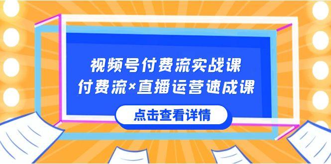 视频号付费流实战课，付费流×直播运营速成课，让你快速掌握视频号核心运营技能-禾谷轻创网