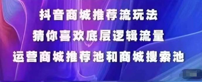 抖音商城运营课程，猜你喜欢入池商城搜索商城推荐人群标签覆盖-禾谷轻创网