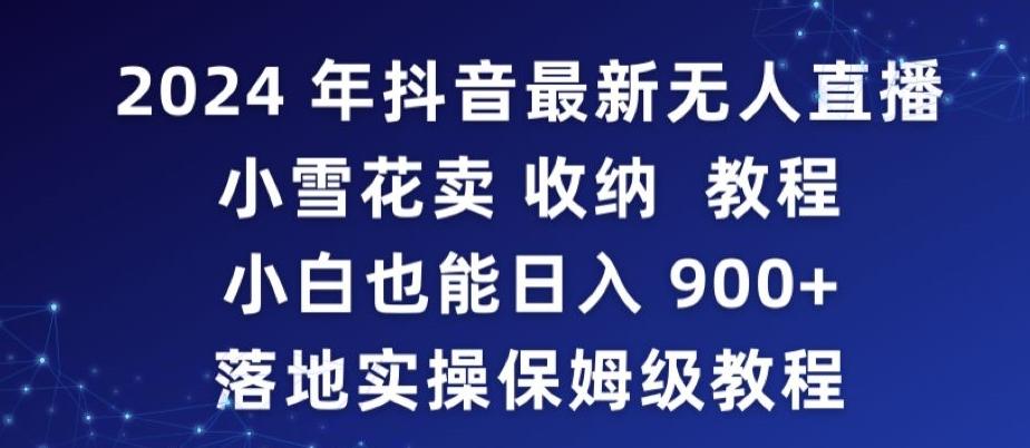 2024年抖音最新无人直播小雪花卖收纳教程，小白也能日入900+落地实操保姆级教程【揭秘】-禾谷轻创网