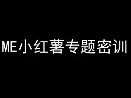 ME小红薯专题密训-小红书电商教程-禾谷轻创网