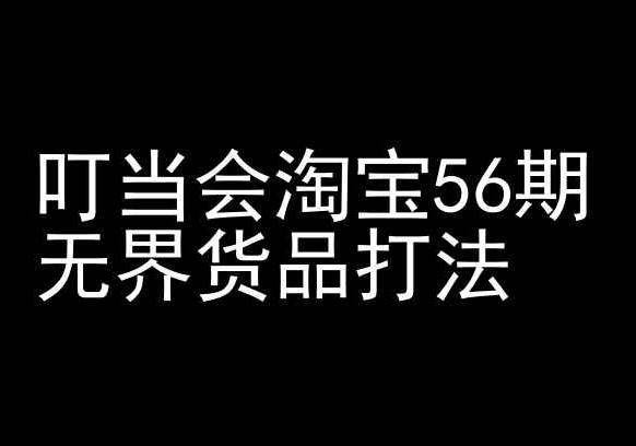 叮当会淘宝56期：无界货品打法-淘宝开店教程-禾谷轻创网