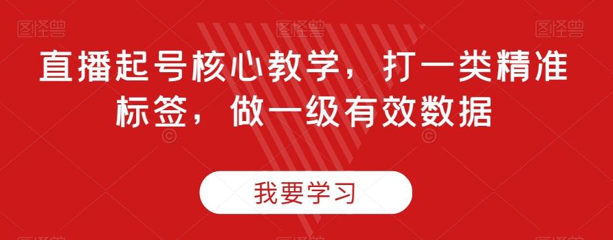 直播起号核心教学，打一类精准标签，做一级有效数据-禾谷轻创网