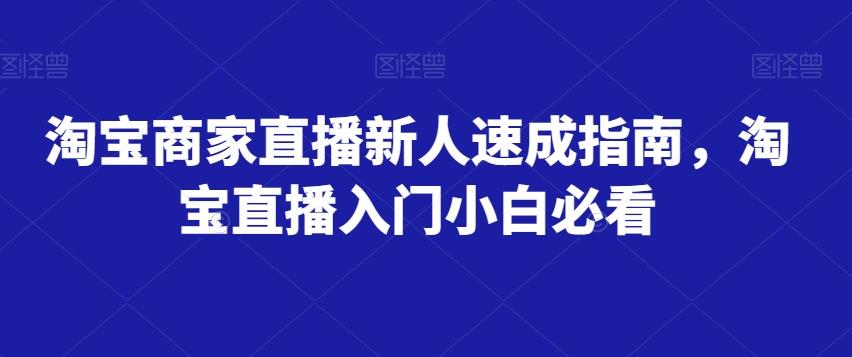 淘宝商家直播新人速成指南，淘宝直播入门小白必看-禾谷轻创网