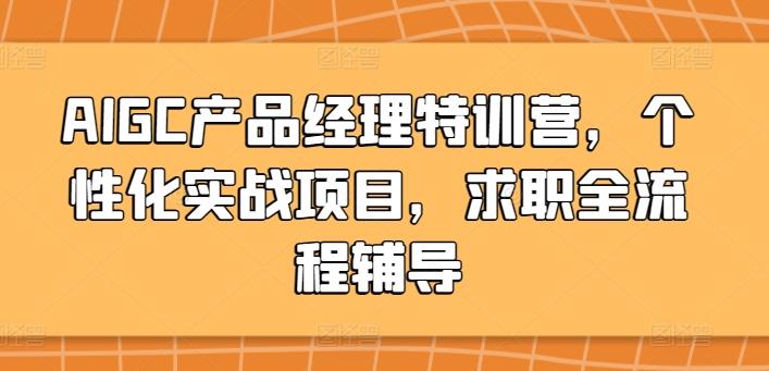 AIGC产品经理特训营，个性化实战项目，求职全流程辅导-禾谷轻创网