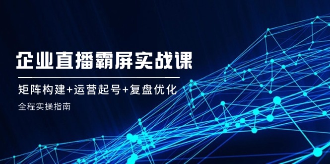 企 业 直 播 霸 屏实战课：矩阵构建+运营起号+复盘优化，全程实操指南-禾谷轻创网