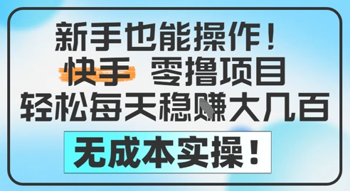 新手也能操作，快手零撸挣米，轻松每天挣2-5张，完全无成本-禾谷轻创网