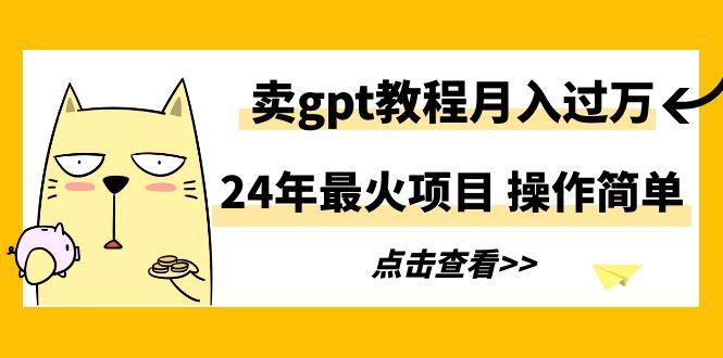24年最火项目，卖gpt教程月入过万，操作简单-禾谷轻创网