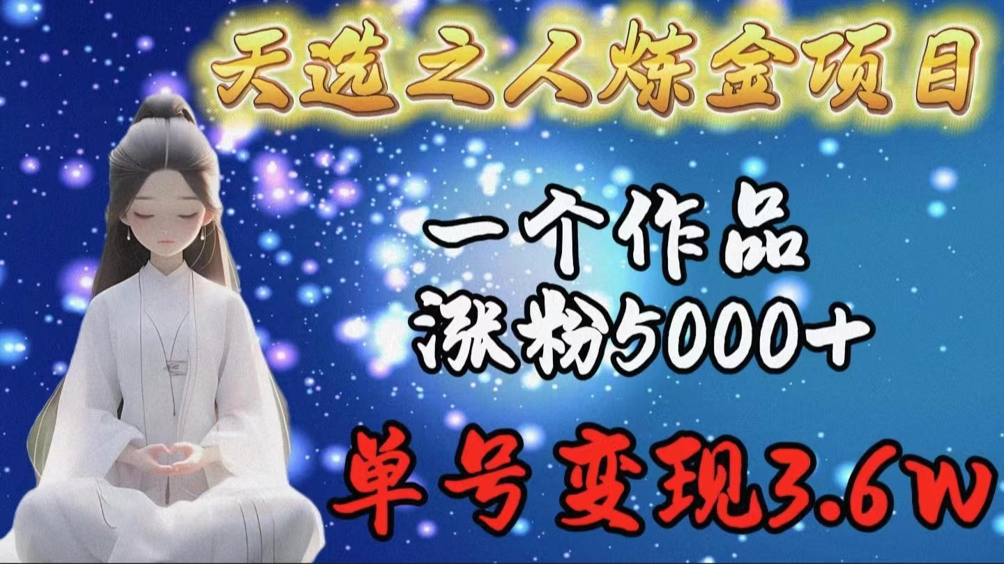 (9693期)天选之人炼金项目，一个作品涨粉5000+，单号变现3.6w-禾谷轻创网
