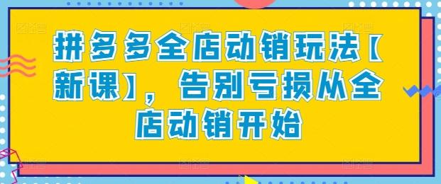 拼多多全店动销玩法【新课】，告别亏损从全店动销开始-禾谷轻创网
