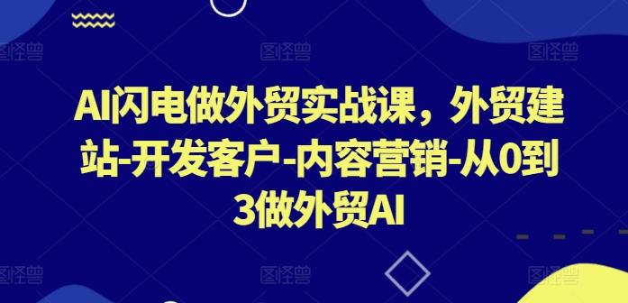 AI闪电做外贸实战课，​外贸建站-开发客户-内容营销-从0到3做外贸AI-禾谷轻创网