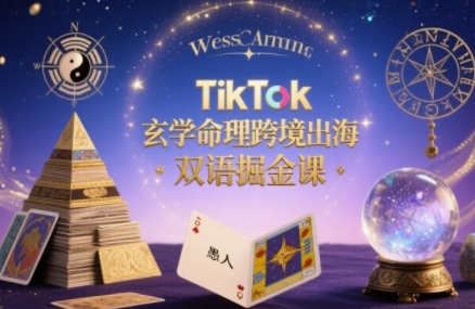 TikTok玄学命理跨境出海双语掘金课，手把手教你用命理知识精准直击海外用户痛点-禾谷轻创网