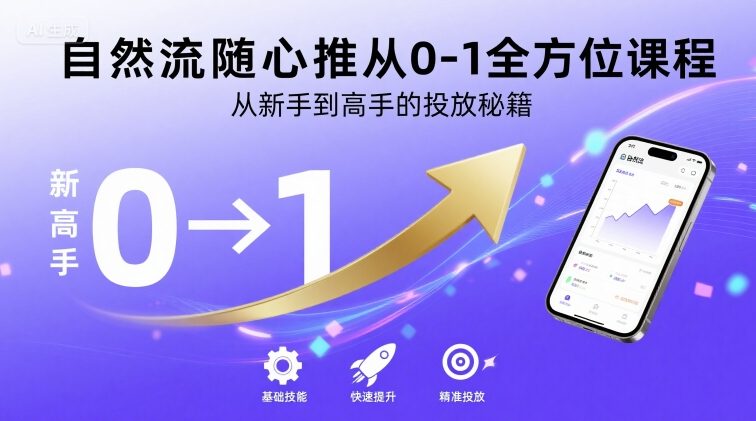 自然流随心推从0-1全方位课程，从新手到高手的投放秘籍-禾谷轻创网