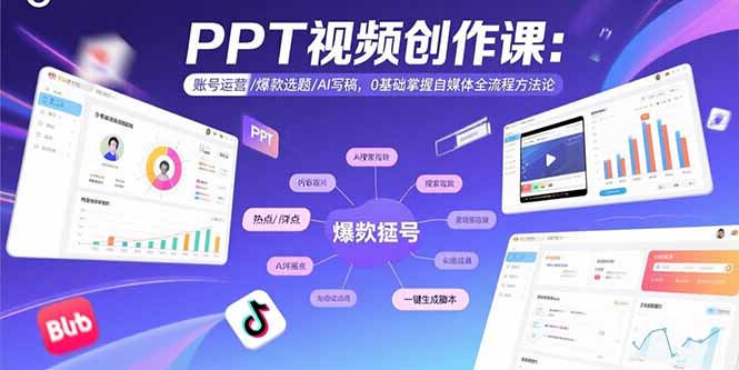 PPT视频创作课：账号运营/爆款选题/AI写稿，0基础掌握自媒体全流程方法论-禾谷轻创网