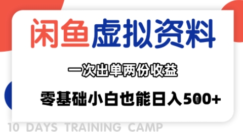 闲鱼虚拟资料新变现玩法，信息差项目，一次出单两份收益，无需囤货，可批量矩阵，零基础小白也能日入多张-禾谷轻创网