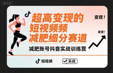 超高变现的短视频减肥细分赛道，减肥账号抖音实战训练营-禾谷轻创网