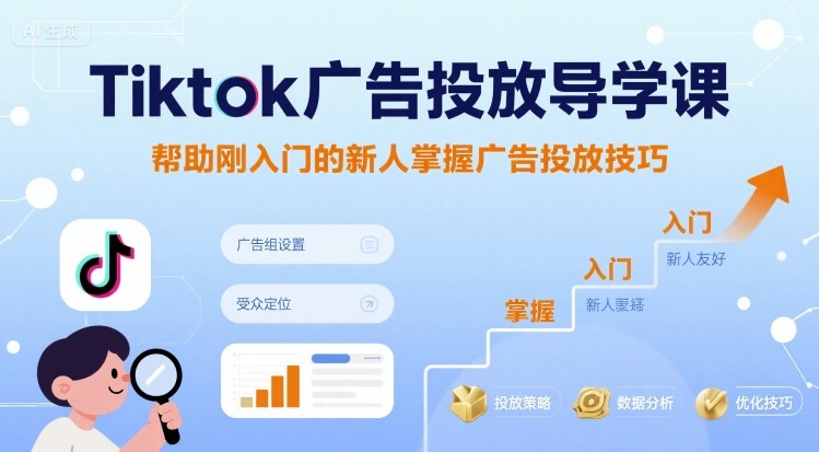 Tiktok广告投放导学课，帮助刚入门的新人掌握广告投放技巧-禾谷轻创网