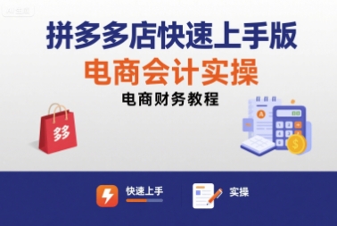 拼多多店快速上手版电商会计实操-电商财务教程-禾谷轻创网