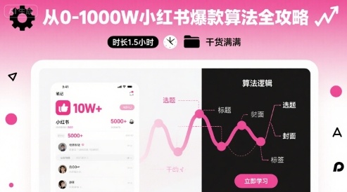 从0-1000W小红书爆款算法全攻略，时长1.5小时，干货满满-禾谷轻创网