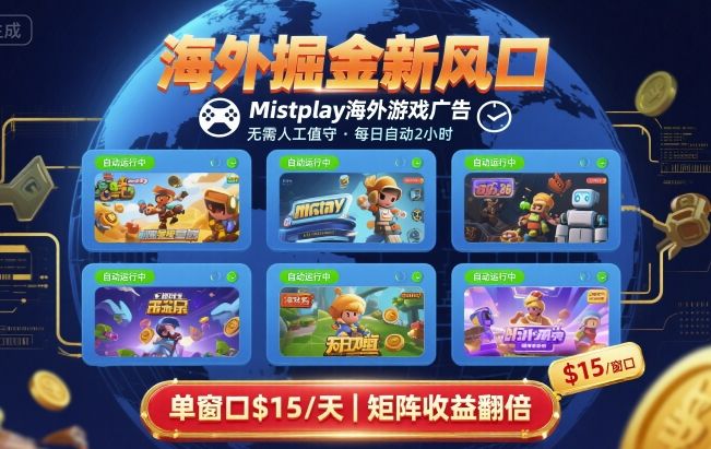 海外掘金新风口，Mistplay海外游戏广告，每日自动运行，单窗口稳入2美刀 ，可矩阵操作【揭秘】-禾谷轻创网