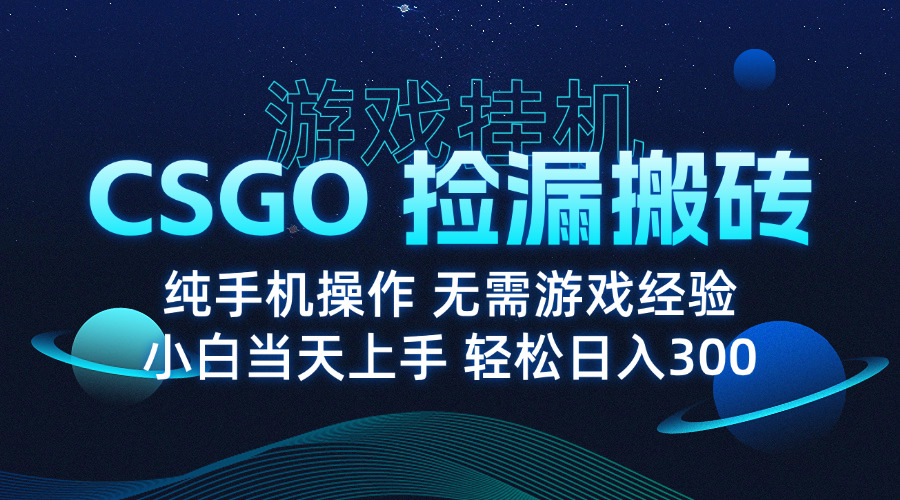8月最新游戏搬砖，CSGO纯挂机，不需要玩游戏，实现真挂机，月入1W+-禾谷轻创网