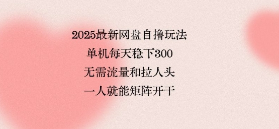 2025最新网盘自撸玩法，单机每天稳下3张，无需流量和拉人头，一个人就可轻松矩阵，全网独一份【揭秘】-禾谷轻创网