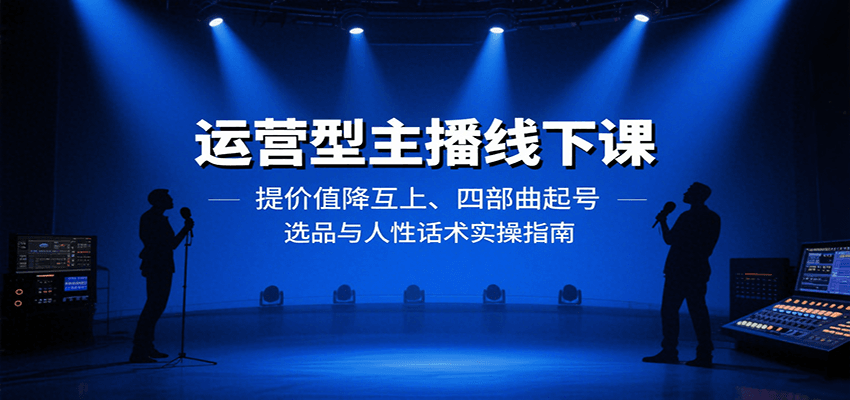 运营型主播线下课：提价值降互上、四部曲起号、选品与人性话术实操指南-禾谷轻创网