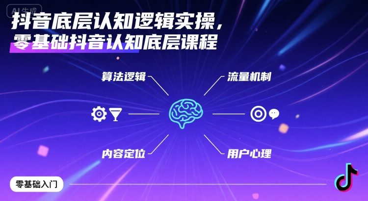 抖音底层认知逻辑实操，零基础抖音认知底层课程-禾谷轻创网