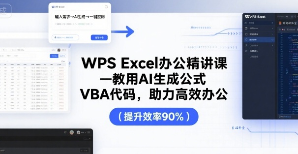 WPS Excel办公精讲课，教用 AI 生成公式，VBA 代码，助力高效办公-禾谷轻创网
