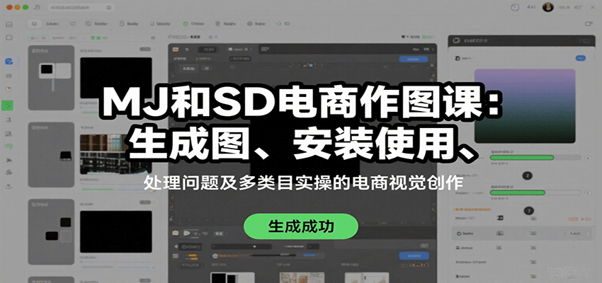 MJ和SD电商作图课:生成图、安装使用、处理问题及多类目实操的电商视觉创作-禾谷轻创网