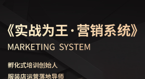 老杨·服装老板必修课《实战为王-营销系统》实现业绩被动式增长-禾谷轻创网