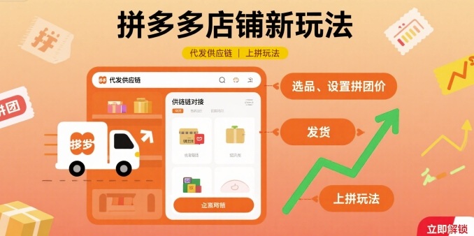 拼多多店铺新玩法，代发供应链上拼玩法-禾谷轻创网