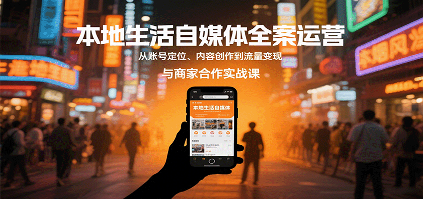 本地生活自媒体全案运营，从账号定位、内容创作到流量变现与商家合作实战课-禾谷轻创网